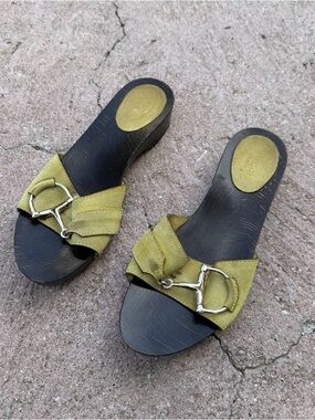 Women’s Vintage Gucci Clog Sandals - Green